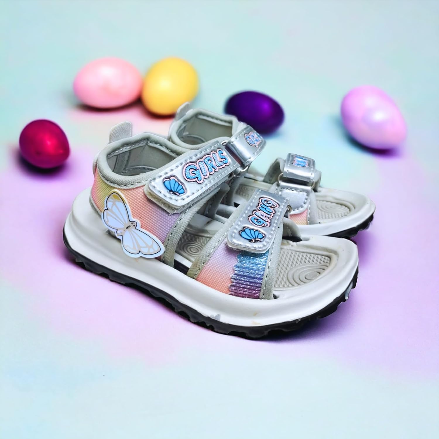 TrendStation Girls' Lightweight Sandals with Butterfly Applique, Welcro Straps 5 71lmlwhjfLL. SL1500