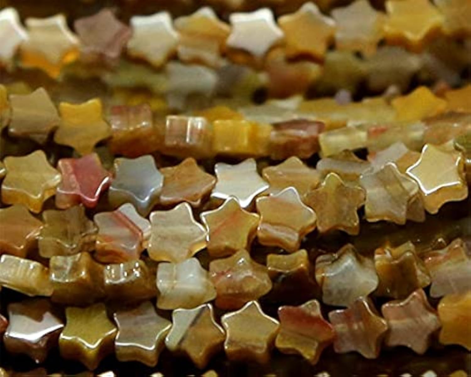 Bois pétrifié jaspe perle étoile 6mm pour loisirs créatifs DIY