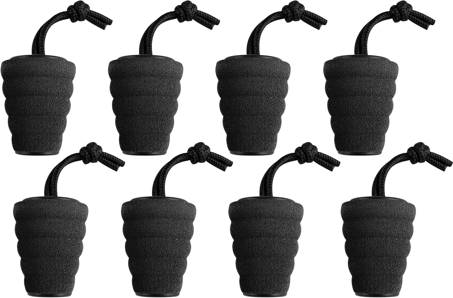 ILOKNZI 8 Pack Glitter Black Kayak Scupper Plug Kit, Fits 1.4-1.7" scuppers, High Elasticity Fits Most Drain Holes & EVA Meterial