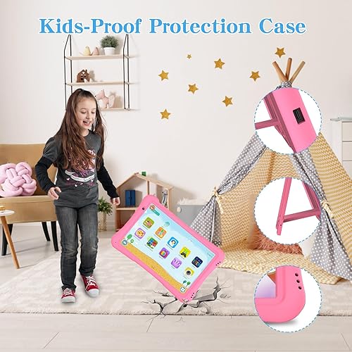 Miniatura 6 de NEWISION Tablet Android 14 de 10 pulgadas para niños, control parental, educativo, pantalla IPS HD de 10.1 pies, cámara doble, batería de 6000 mAh,