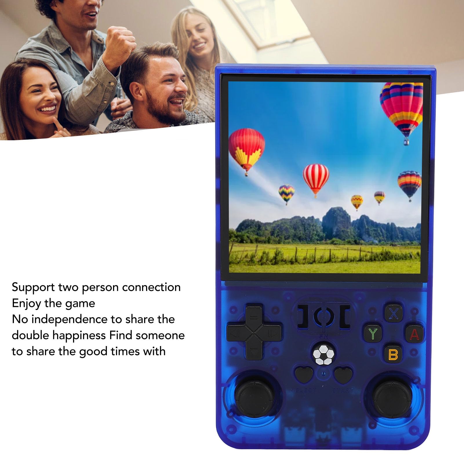 Console di gioco portatile, console per videogiochi retrò con schermo IPS da 4 pollici, dispositivo di gioco portatile open source con chip RK3326 a 64 bit e batteria da 4000 mAh p (128 GB)