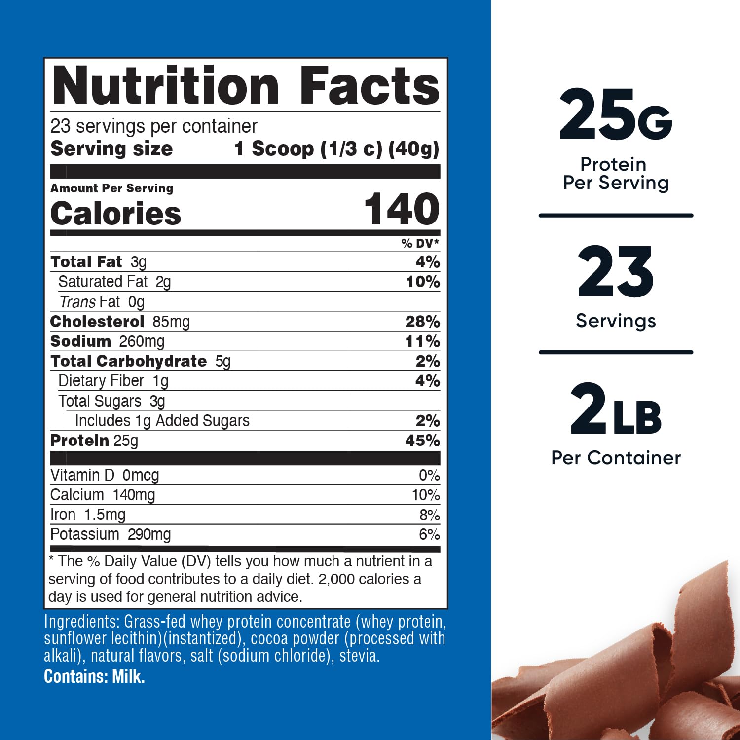 Nutricost Grass-Fed Whey Protein Concentrate Powder (Chocolate) 2LBS — Amazon image 2