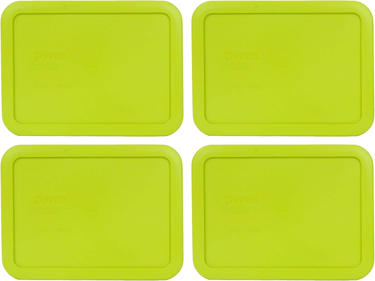 Pyrex 7210PC 3 Cup Edamame Green Rectangle Plastic Food Storage Lid