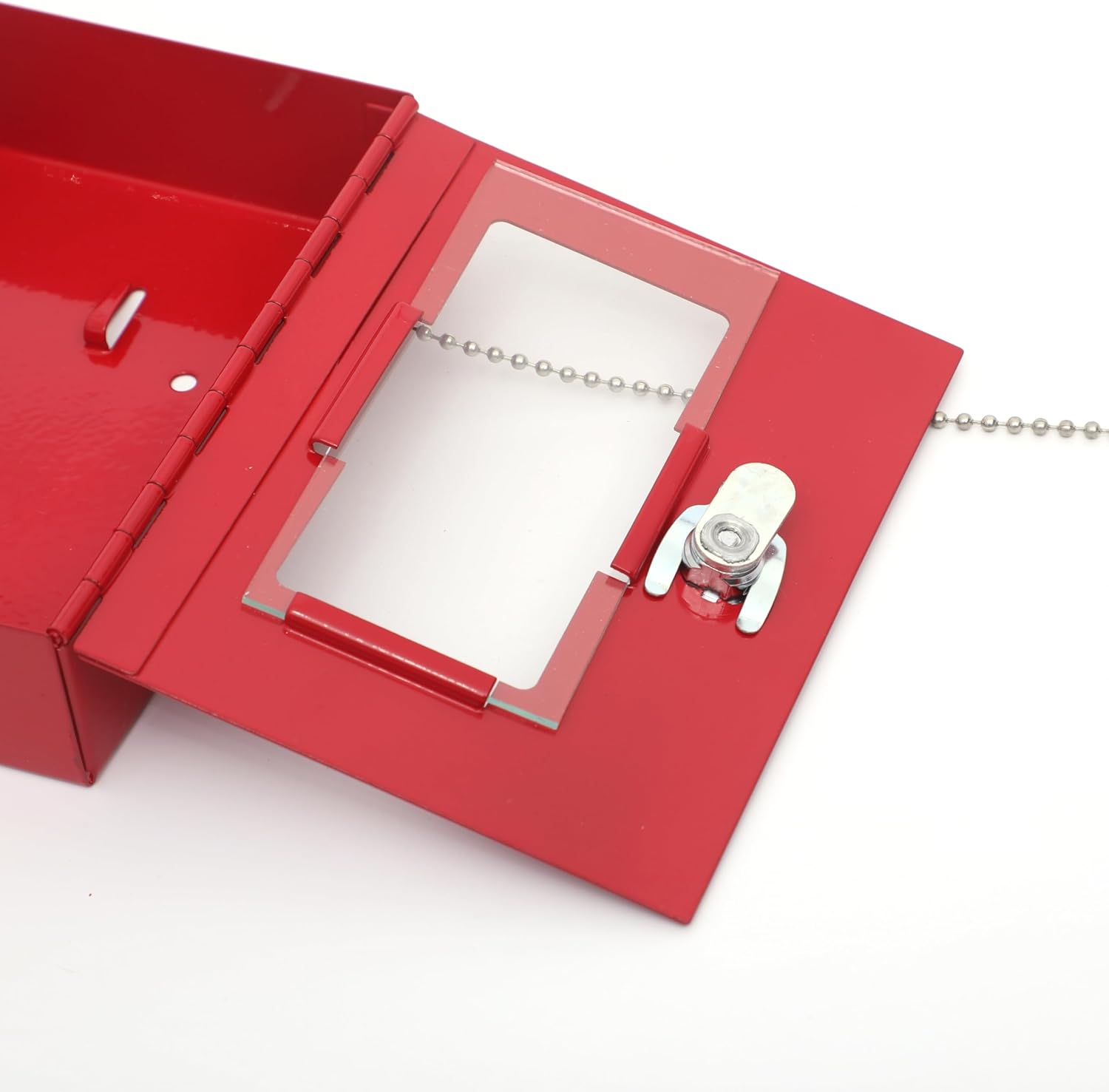 Red Emergency Key Box with Break Glass Hammer Key Storage Lock Box Size 120x150x40mm for Home and Business Breakable