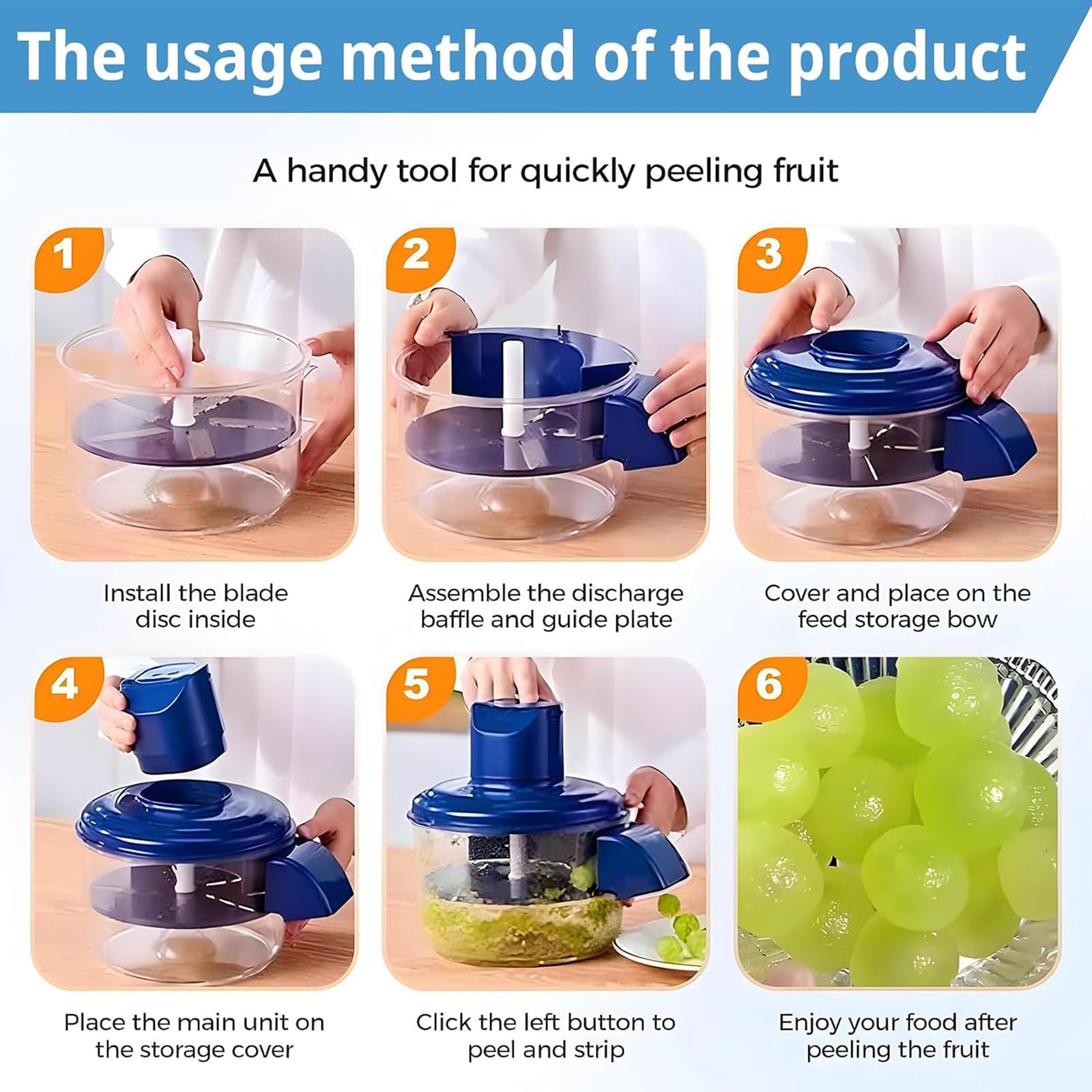 Pelapatate Elettrico per UVA, pelapatate Automatico per Frutta e Aglio