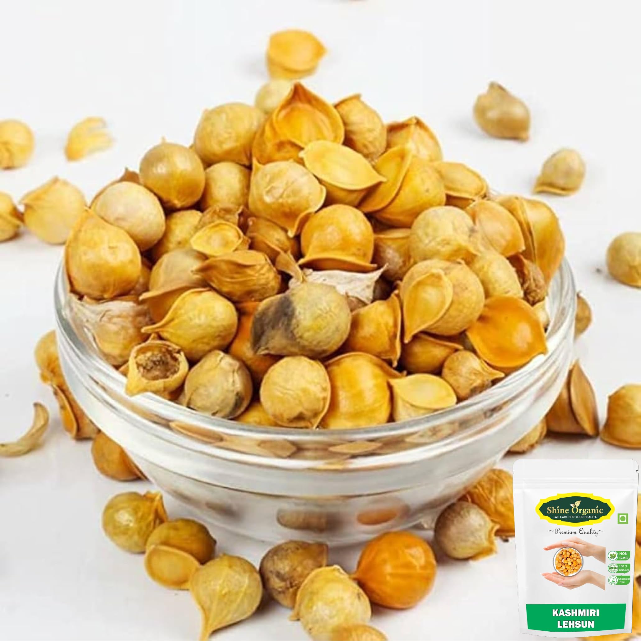 Shine Organic Kashmiri Garlic (Lehsun) - 100 gm, Single Clove - Himalayan Kashmiri Lehsun- 100% Natural - (100 gm) 1