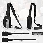 VADOO Sling Bag, Crossbody Bag with Zipper Lock, RFID Blocking & Water Resistant Waist Packs for Men and Women Travel Sports & Outdoors (Black)