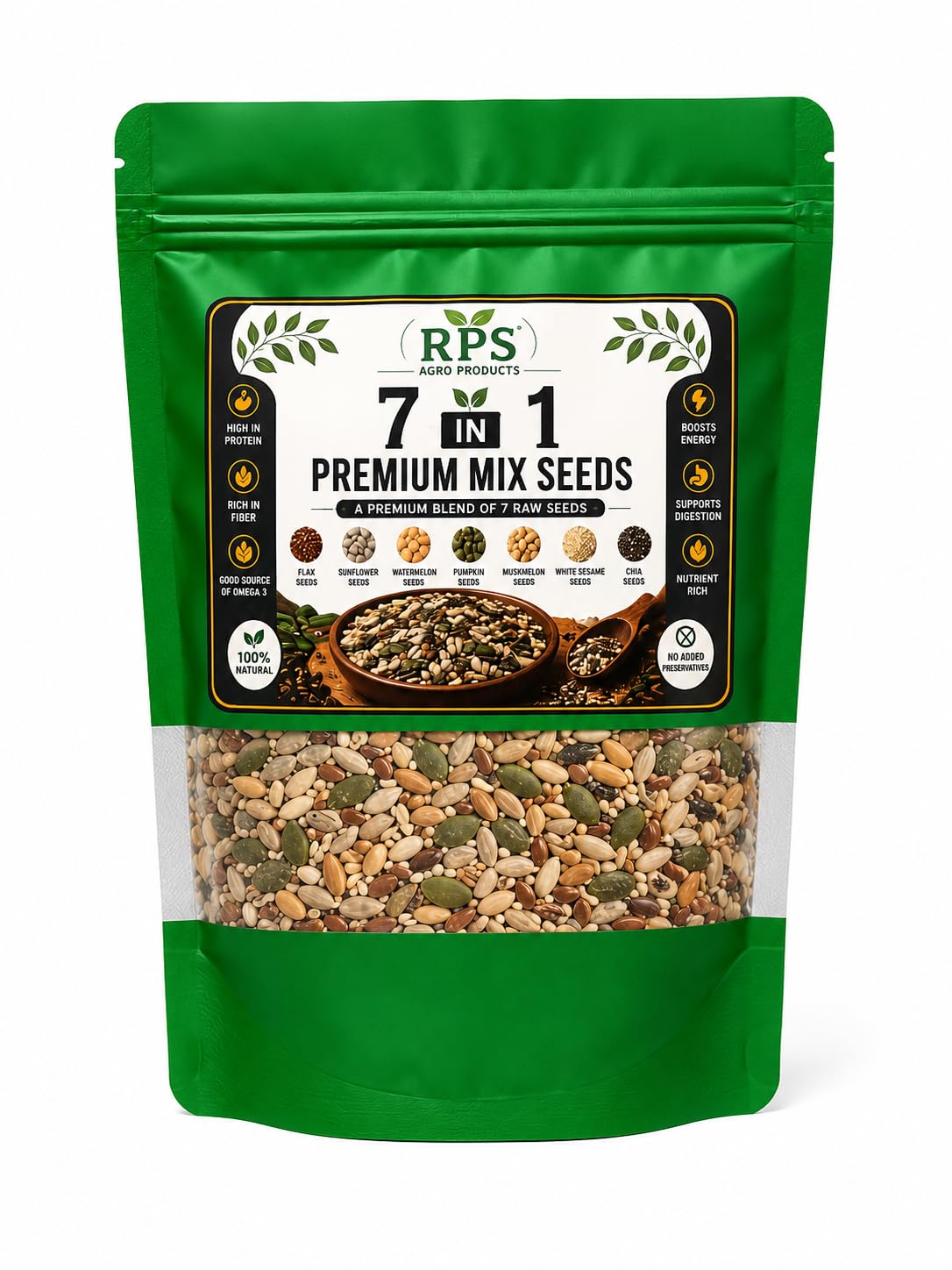 RPS Agro Products 7-in-1 Edible Seed Mix | Premium Healthy Raw Seeds | Superfood Mix for Daily Nutrition-image-17