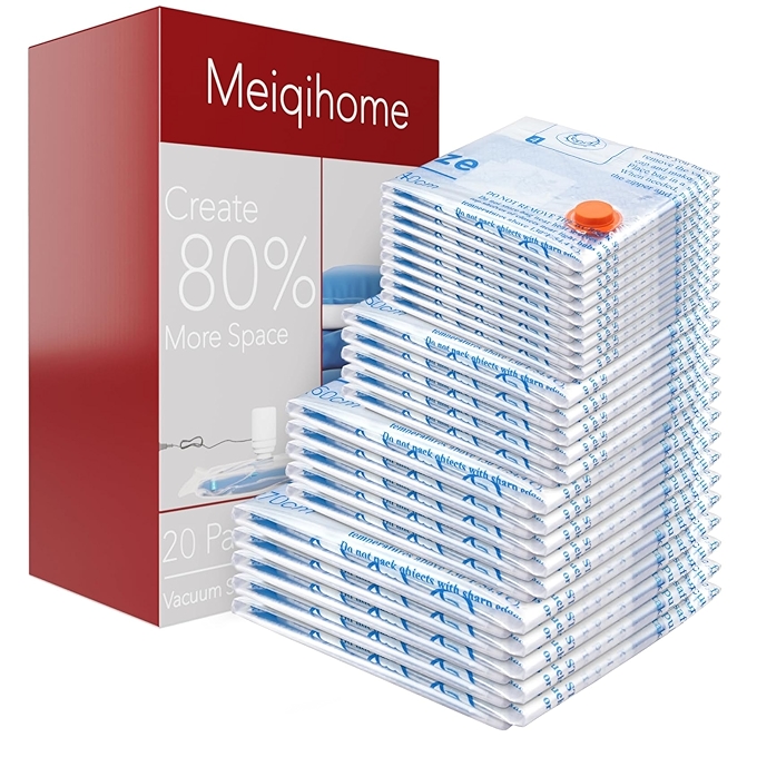 真空收纳袋20个装，节省空间密封袋，适用于衣物、枕头、被子等