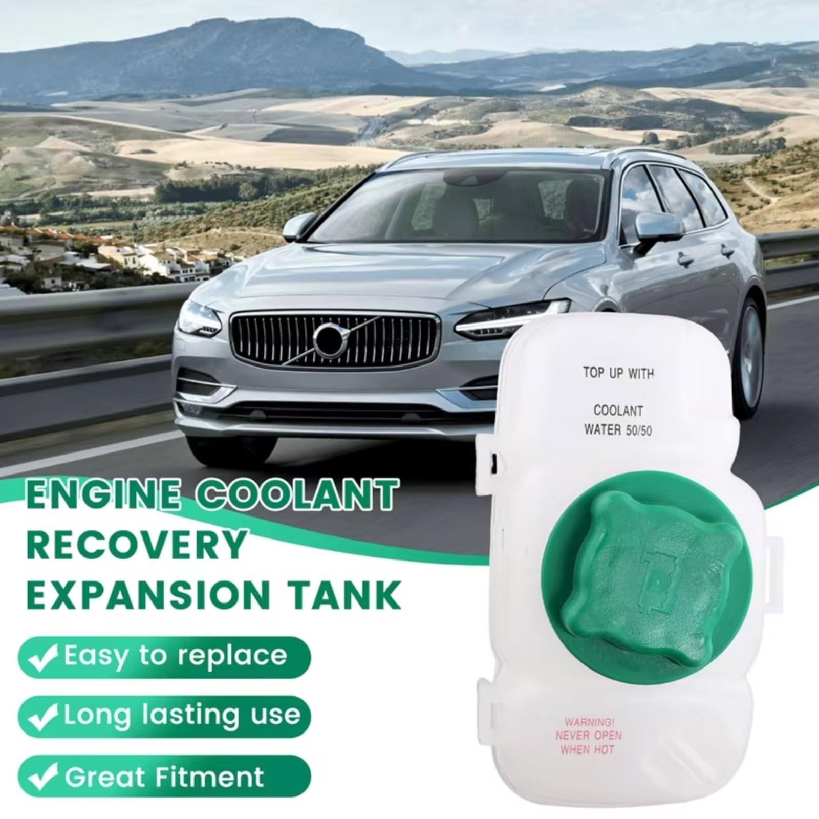 Compatibile Con Vovlo Per XC90 2003-2016 Per S80 1999-2006 30741973 Serbatoio Radiatore Serbatoio Di Espansione Liquido Raffreddamento Motore Con Tappo Vaschetta Radiatore