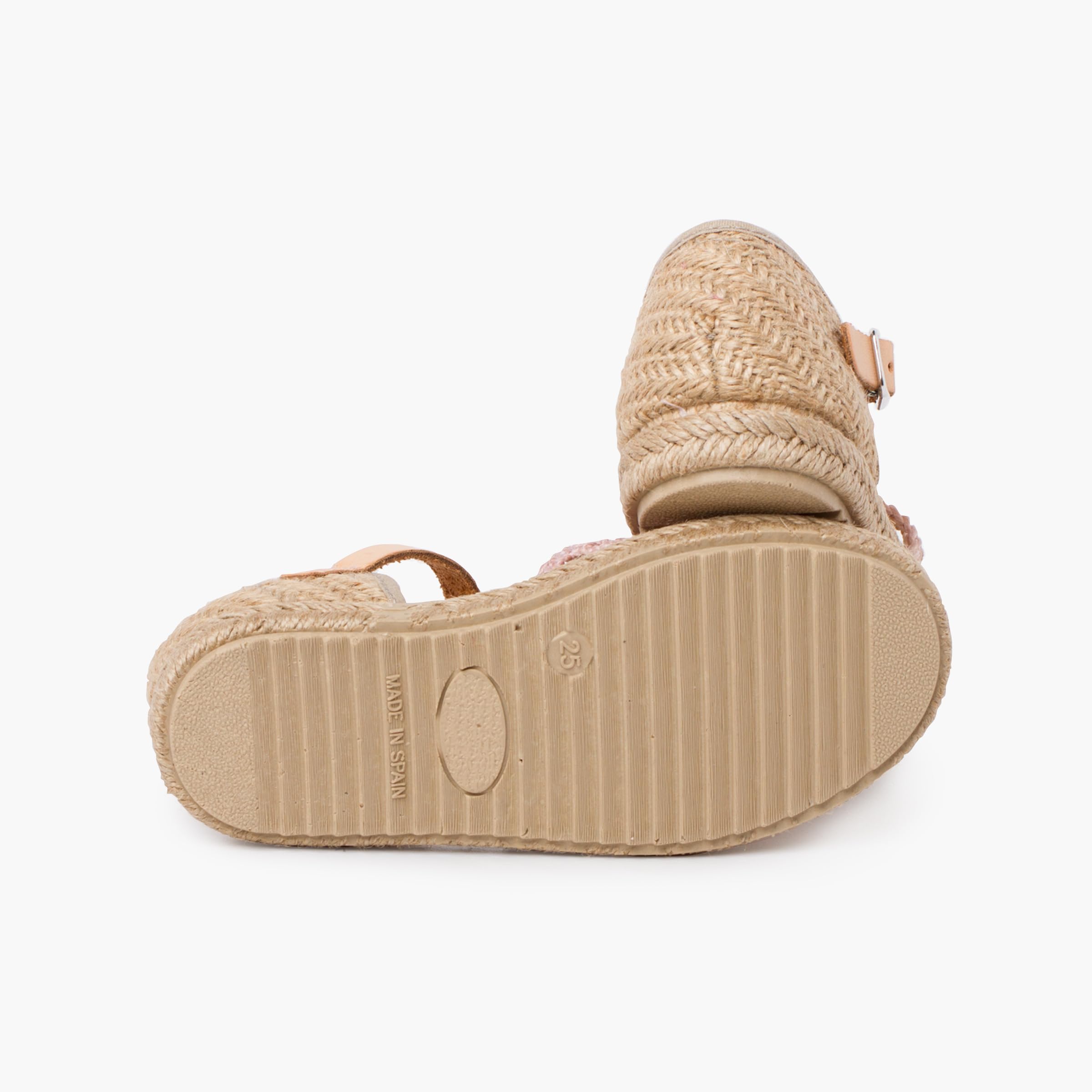 Pisamonas Sandale Espadrille en macramé pour Fille avec Boucle