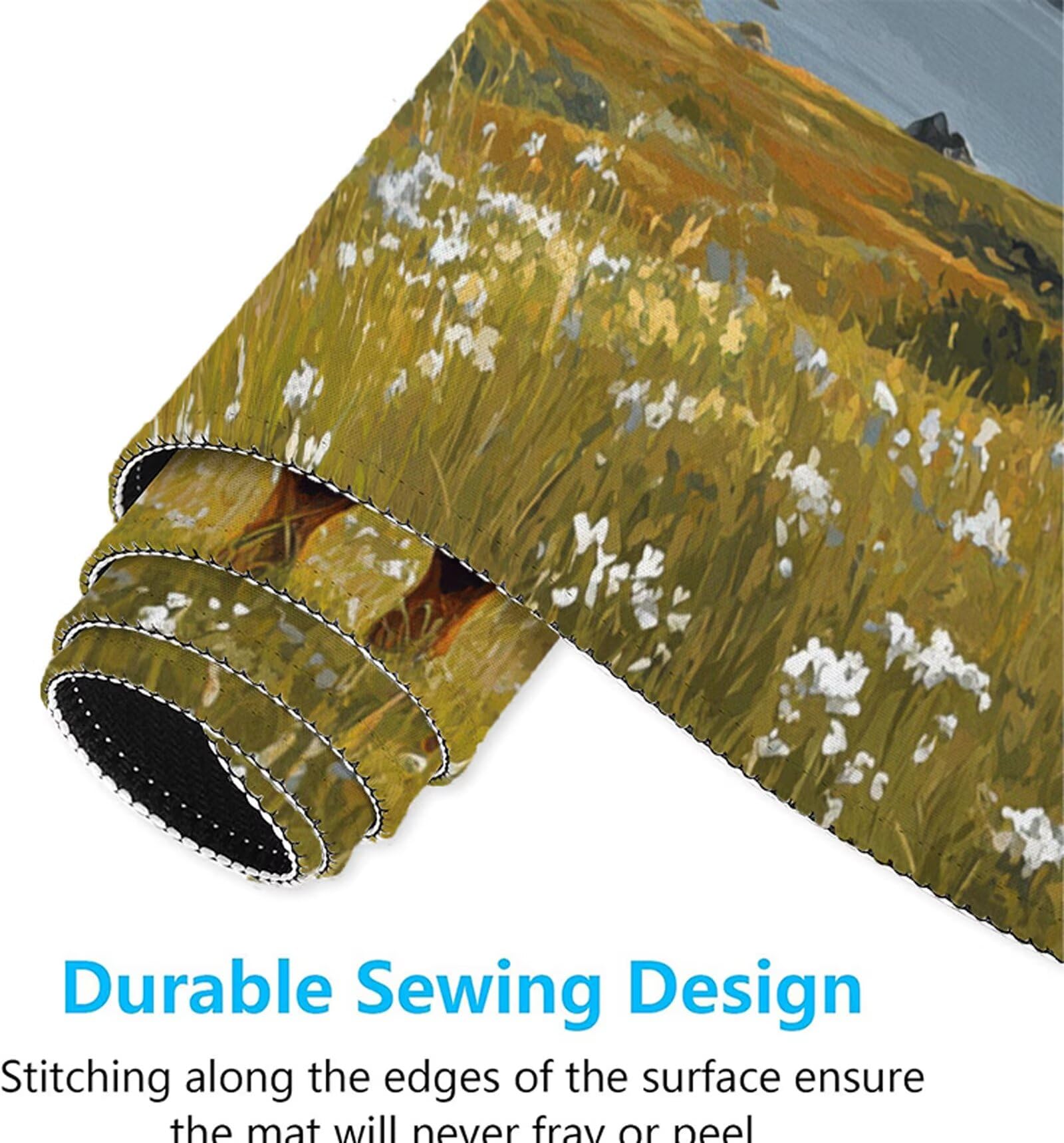 Podkładka pod mysz XXL 900x500x3mm Podkładka pod mysz Highland bydlęca Podkładka dla zwierząt poprawia precyzję i prędkość, szyte krawędzie, akcesoria do gier, komputer biurowy, praca, komputer Y7-294