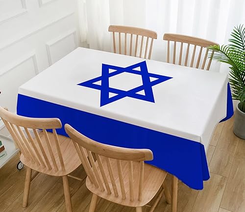 Miniatura 2 de Hafangry Mantel de bandera de Israel, decoración del Día de la Independencia de Israel, festival judío, cocina, comedor, decoración del hogar, 60 x