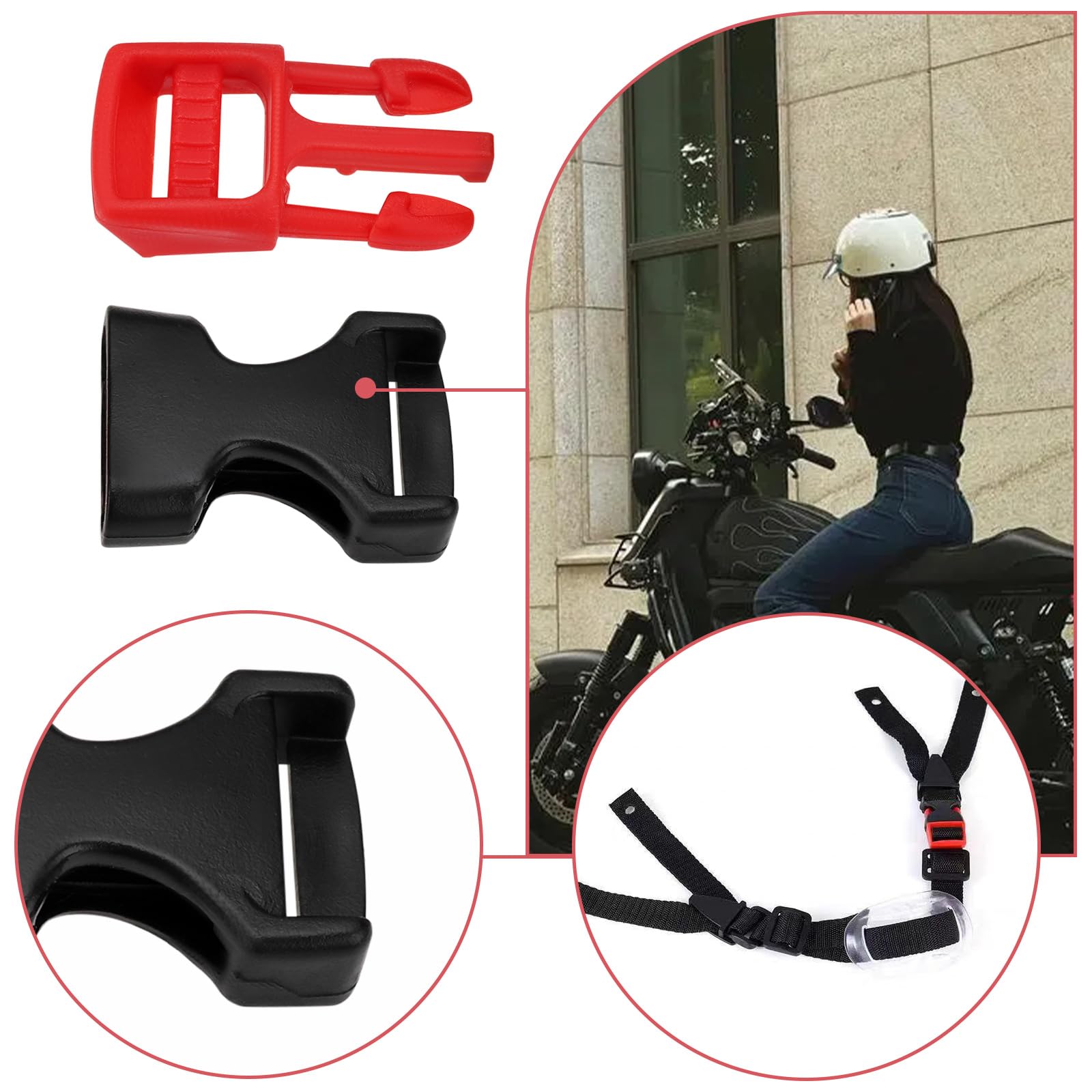 OTOTEC 2Pcs Helmet Chin Clip Chin Closure Plug Lock Replacement Part Helmet Spare Part Suitable for Electric Motorcycles Roller Skates - Image 3
