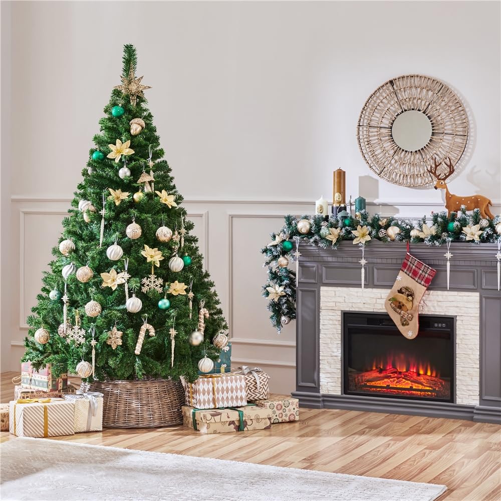 Yaheetech Sapin de Noël Artificiel 183 cm Arbre de Noël avec Support en Métal 598 Branches