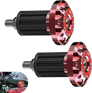 2 PCS Motorcycle Bar End Plug, Wear-resistant Alloy Handlebar Grip End Caps, Anti-fall Grip Plug Accessories, Universal for Motorcycle ATV Street Bike Scooters (Red)