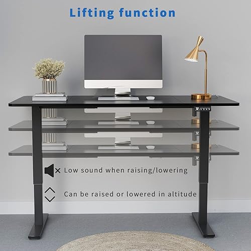 Miniatura 14 de YESHOMY Escritorio eléctrico de pie ajustable en altura, mesa de computadora de 48 pulgadas, estación de trabajo de oficina en casa, patas Pierna