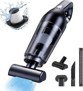 Handheld Vacuum Cordless 10000PA Powerful, Car Vacuum Cleaner 120W, Lightweight Mini Hand Held Vacuum Rechargeable, 3 in 1 Rechargeable Hand held Vacuum for Home, Pet Hair,Car Grey (Black)