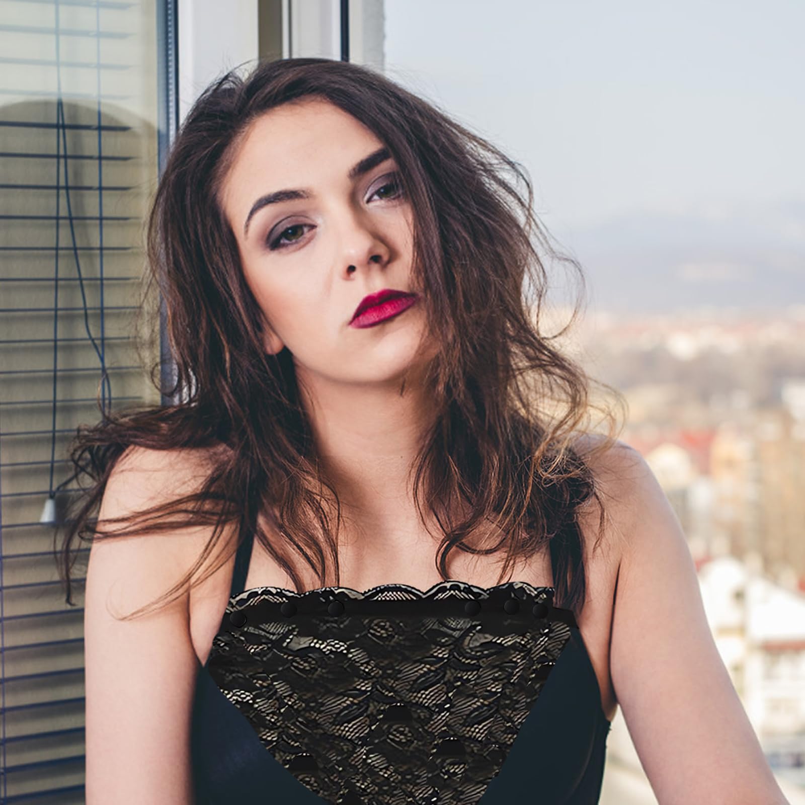 3 piezas de sujetador de camisola falsa con clip, para mujer, con encaje falso, con inserto de brasier superpuesto, chaleco de panel modesto, camisola con brasier integrado, inserto de encaje