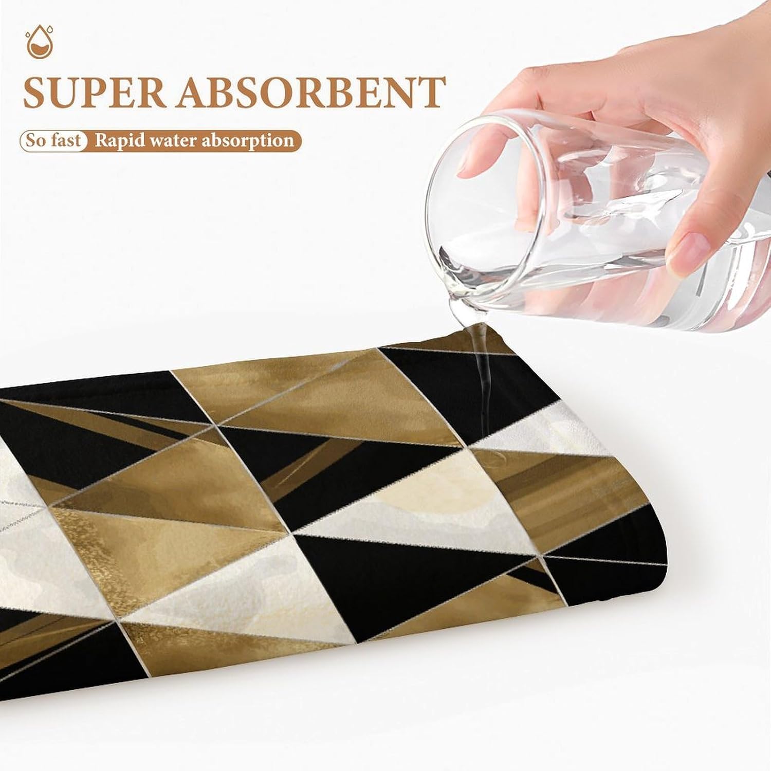 Fashion Modern Gold Triangles Bath Towel Hand Towel Beach Towels image 3
