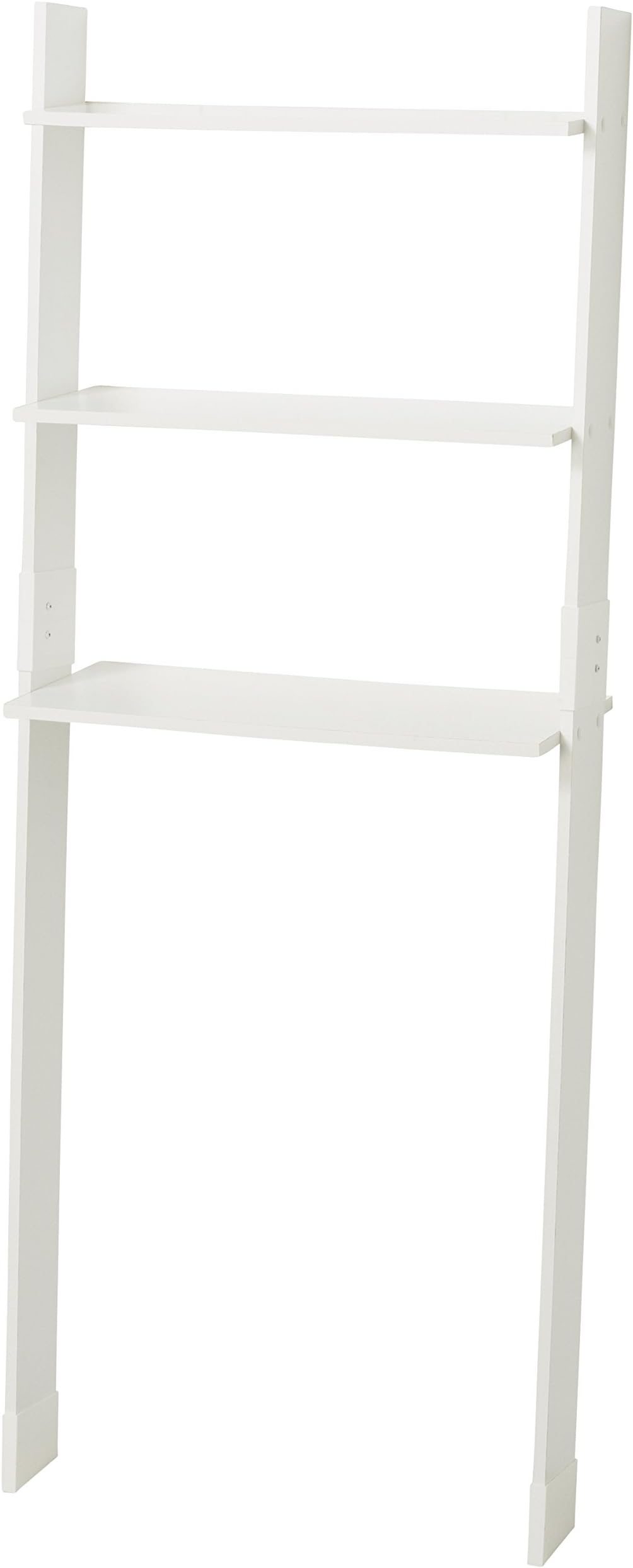 Zenna Home 9431W, Leaning Wood Ladder-Style Bathroom Spacesaver, White