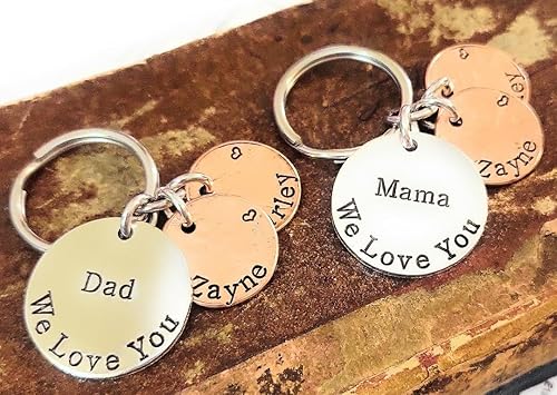 Miniatura 8 de Tucker's Trinkets And Treasures Personalized Bar, We Love You Key Chains, Gift for Mom, Gift for Dad, Family Names