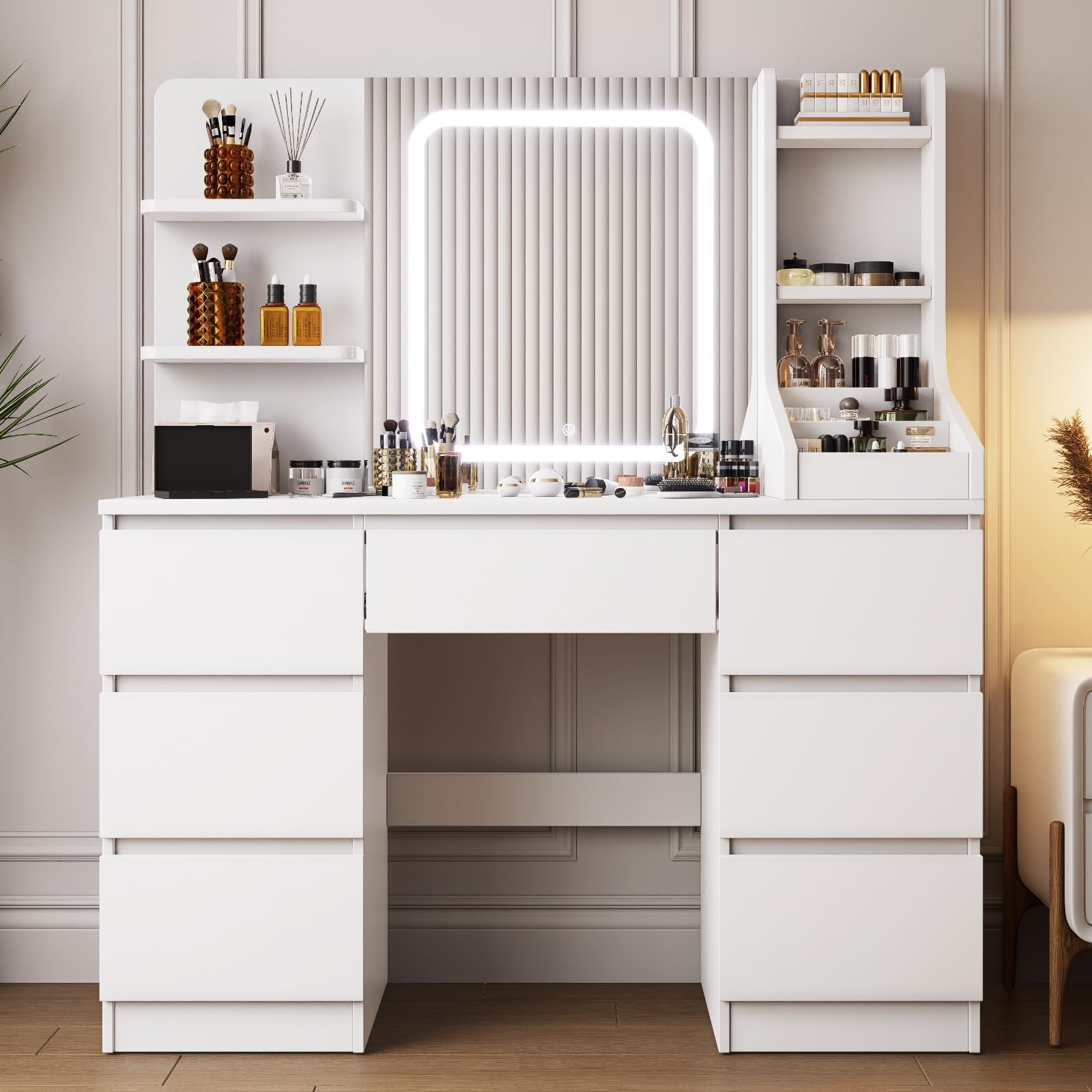 fioneso-coiffeuse-avec-grand-miroir-led-3-couleurs-luminosit