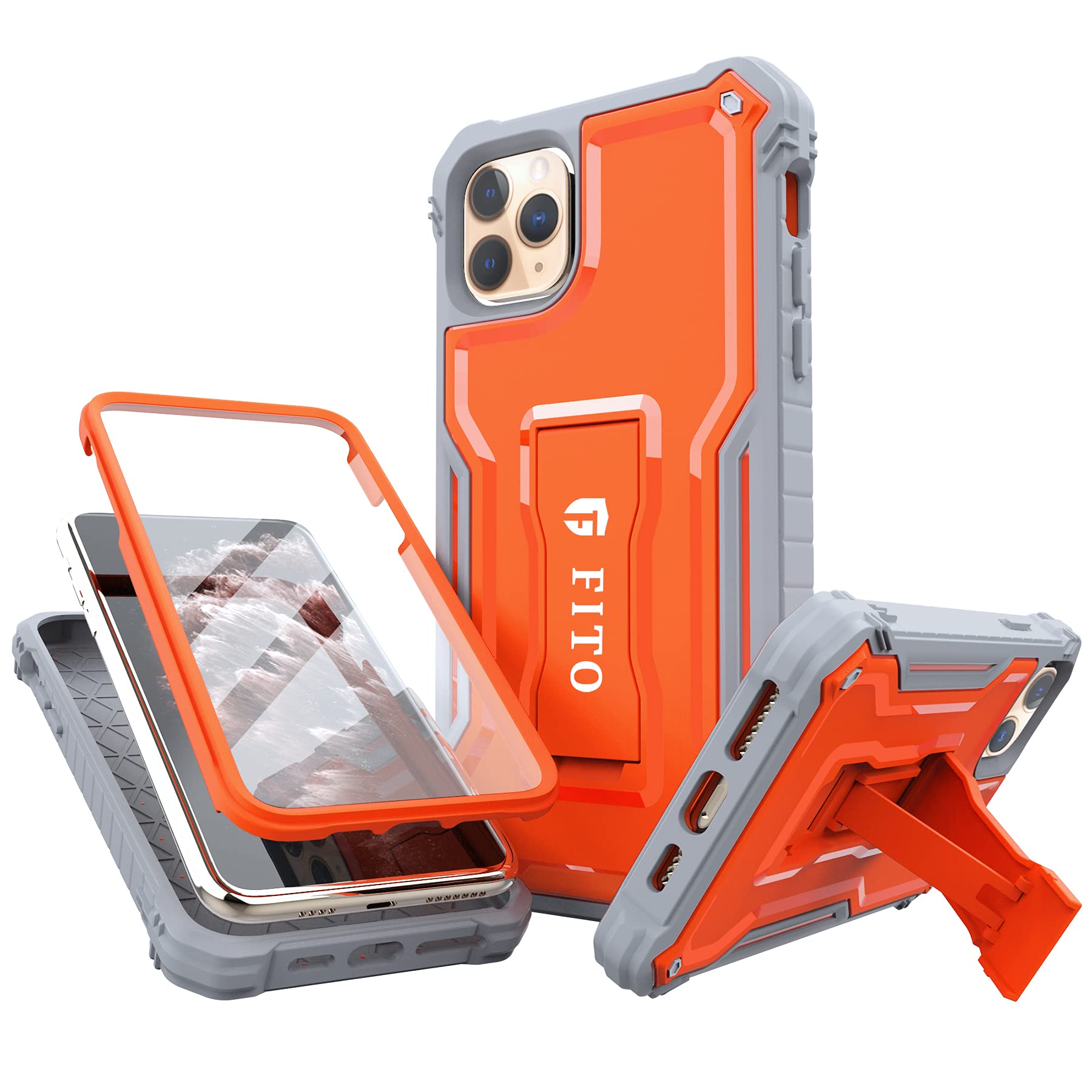 FITO Compatible with iPhone 11 Pro Max Case, Dual Layer Shockproof Heavy Duty Case with Screen Protector for iPhone 11 Pro Max and iPhone Xs Max 6.5