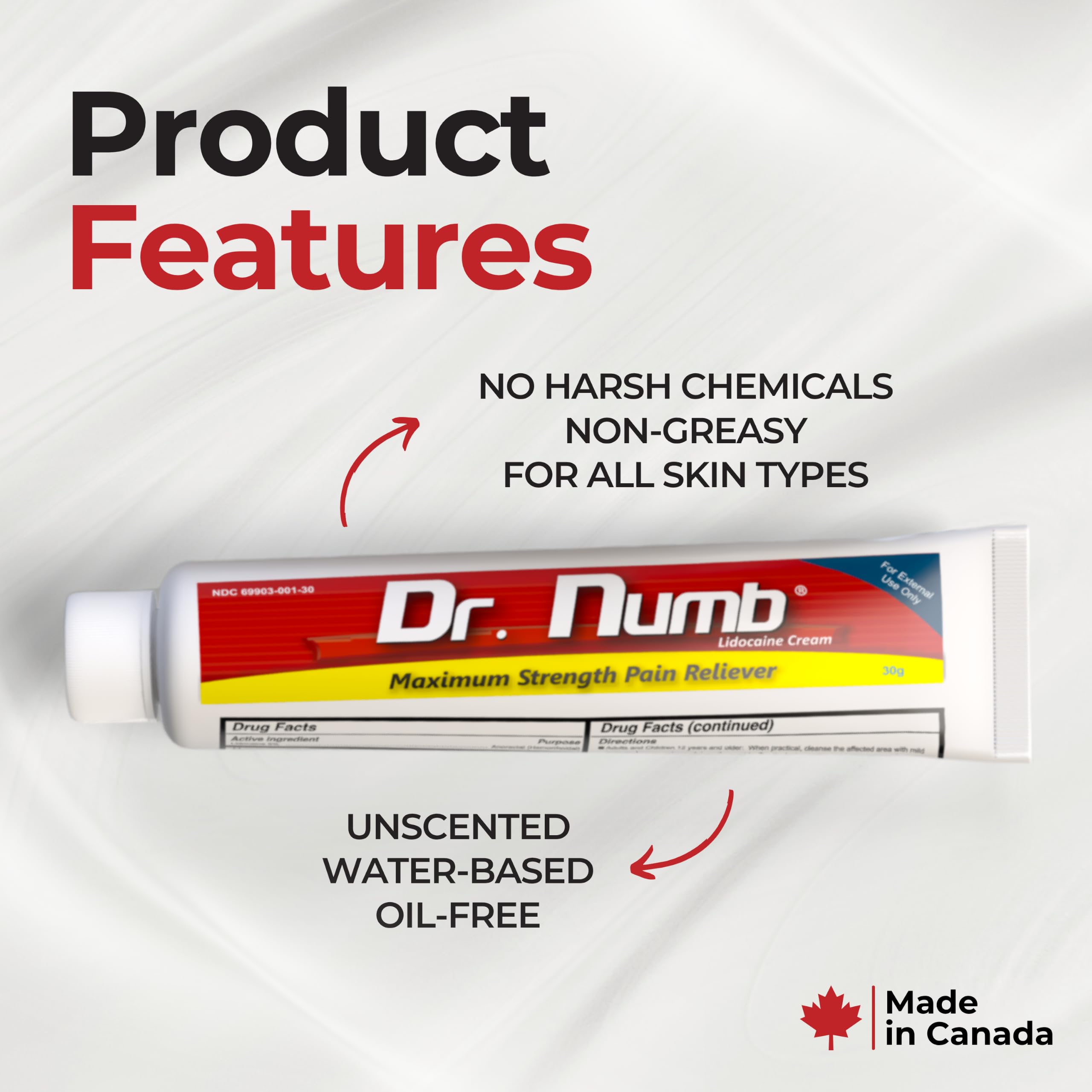Dr. Numb 5% Lidocaine Numbing Cream Maximum Strength Pain Relief, 30 g — Amazon image 4