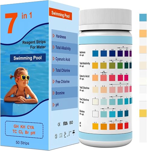 Hot Tub and Pool Test Strips, 7in1 50ct Quick & Accurate Spa Test Strips,Pool Wa