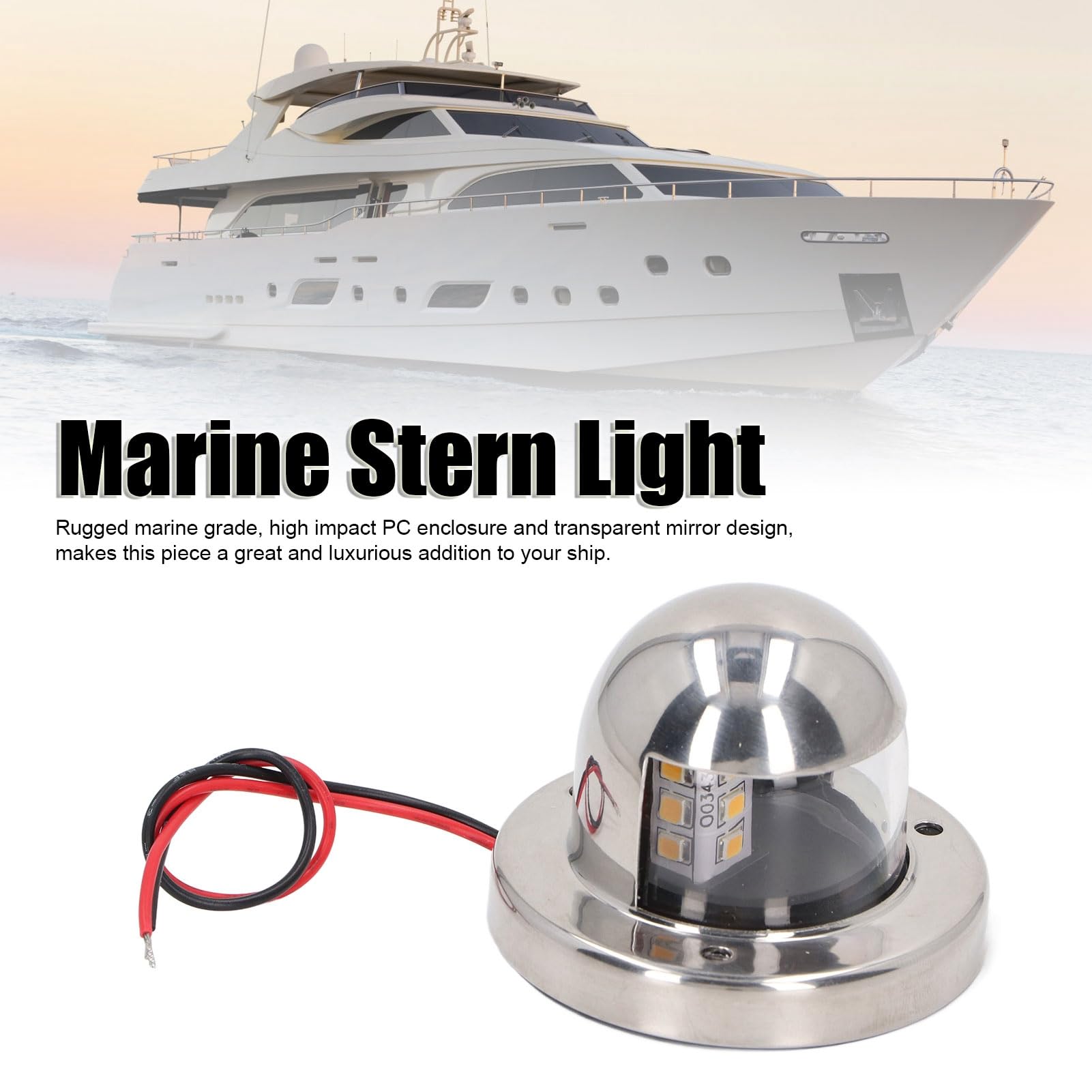 Zerodis Luci LED Marine, Luce naturale bianca efficiente IP66 12V per barche da pesca pontili yacht, Visibilità 2 miglia, Installazione semplice durevole