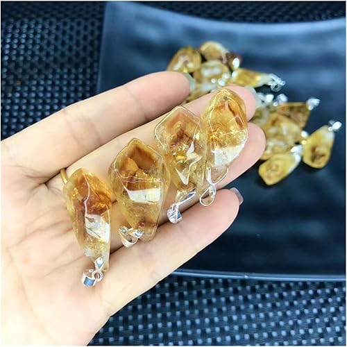 Miniatura 3 de Feng Shui Decorate Natural Brazil Citrine Charm Pendant Crystals Enegry Stone For DIY Jewelry Making Pendant With Exquisite String Natural Rough