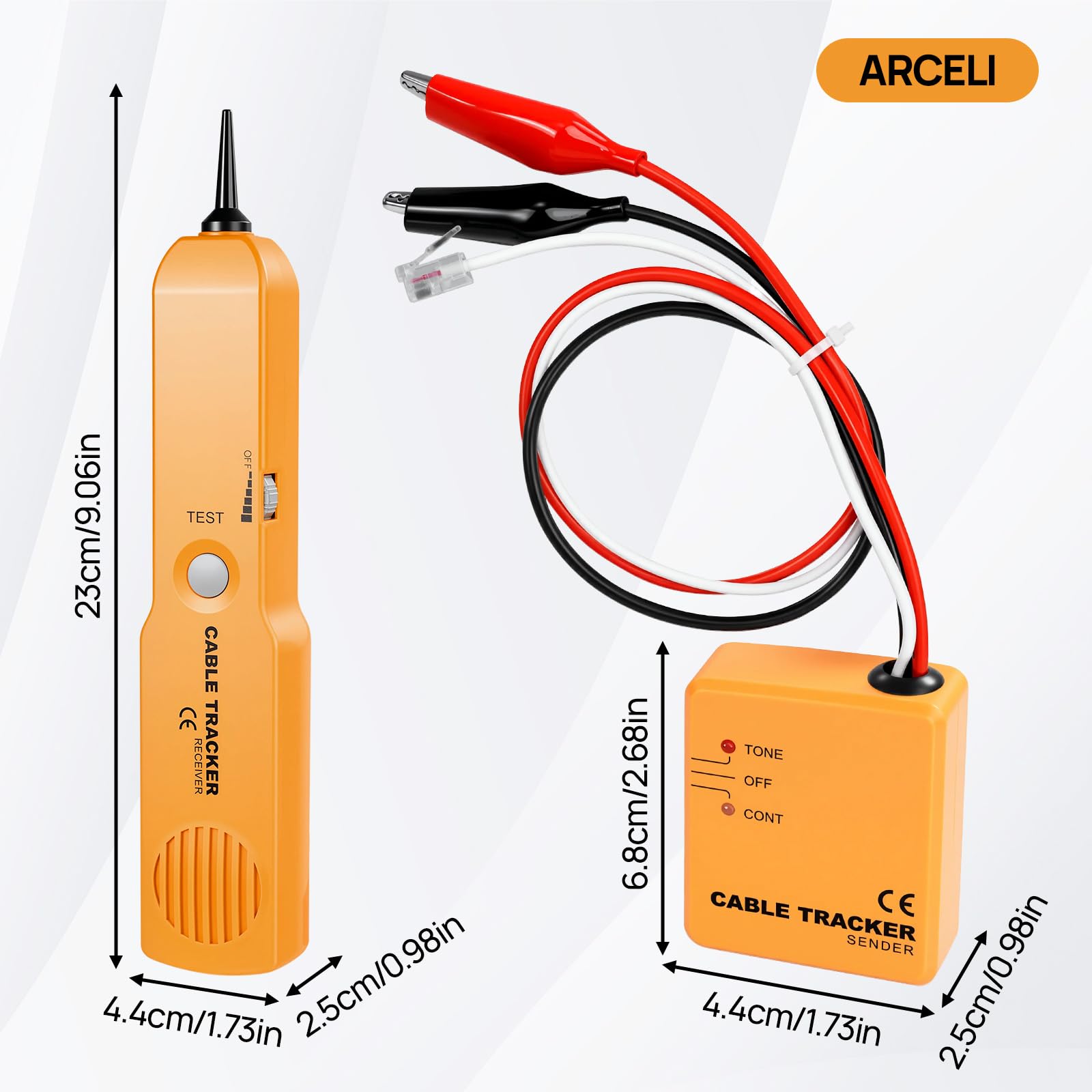 ARCELI Localizzatore di cavi multifunzione e tester di rete, con generatore di suono, per tracciare cavi, test di continuità, linee telefoniche e ricerca di rottura dei cavi, anti-interferenza