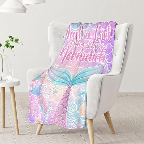 Miniatura 2 de Manta de cola de sirena, suave, mullida y cálida, manta pequeña de 40 x 50 pulgadas para sofá, manta colorida y bonita para niñas