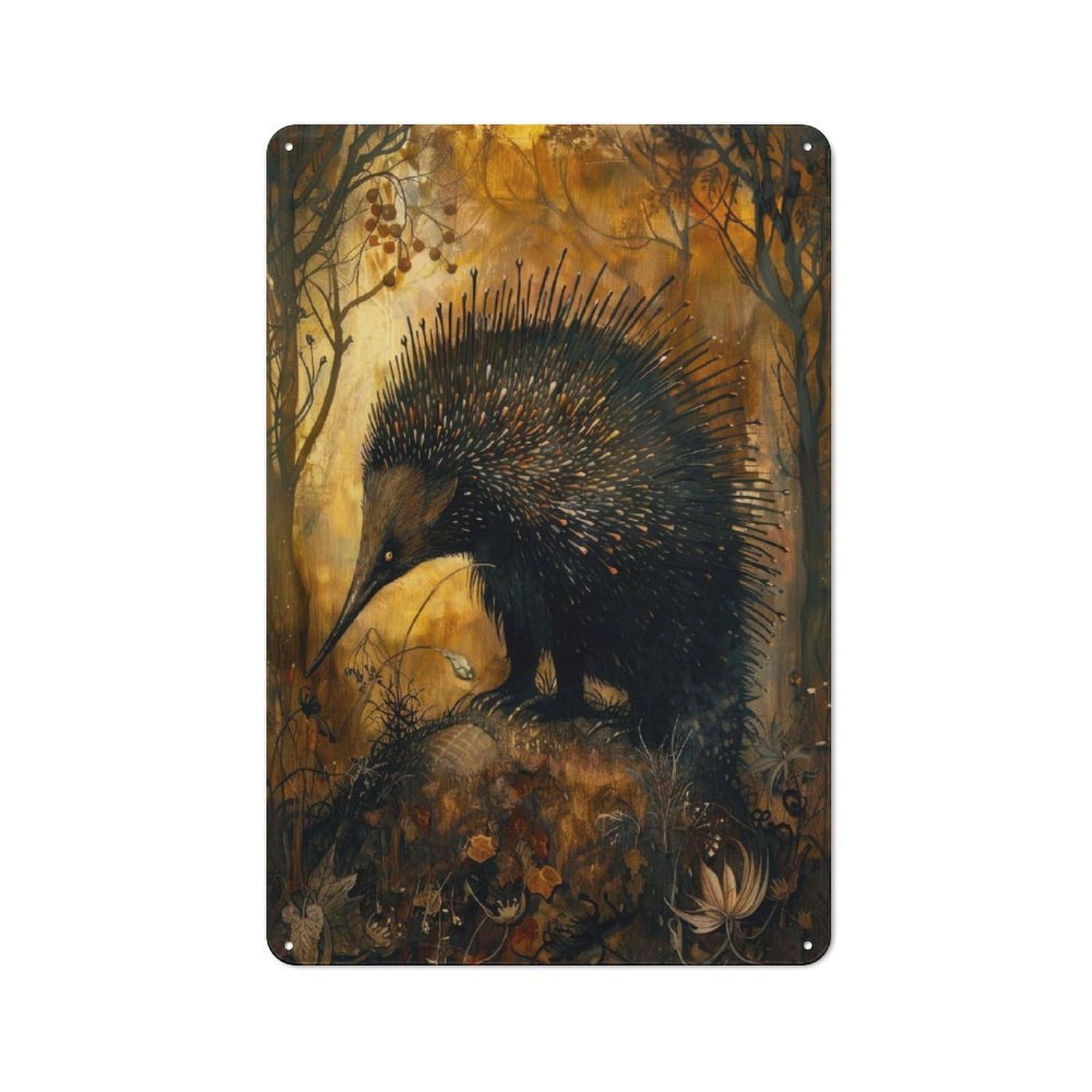 Enchanted Echidna Cottage Metal Wall Decor 30x20cm, Shed Metal Sign for Patio Bar, Workshop, Shed Or Kitchen