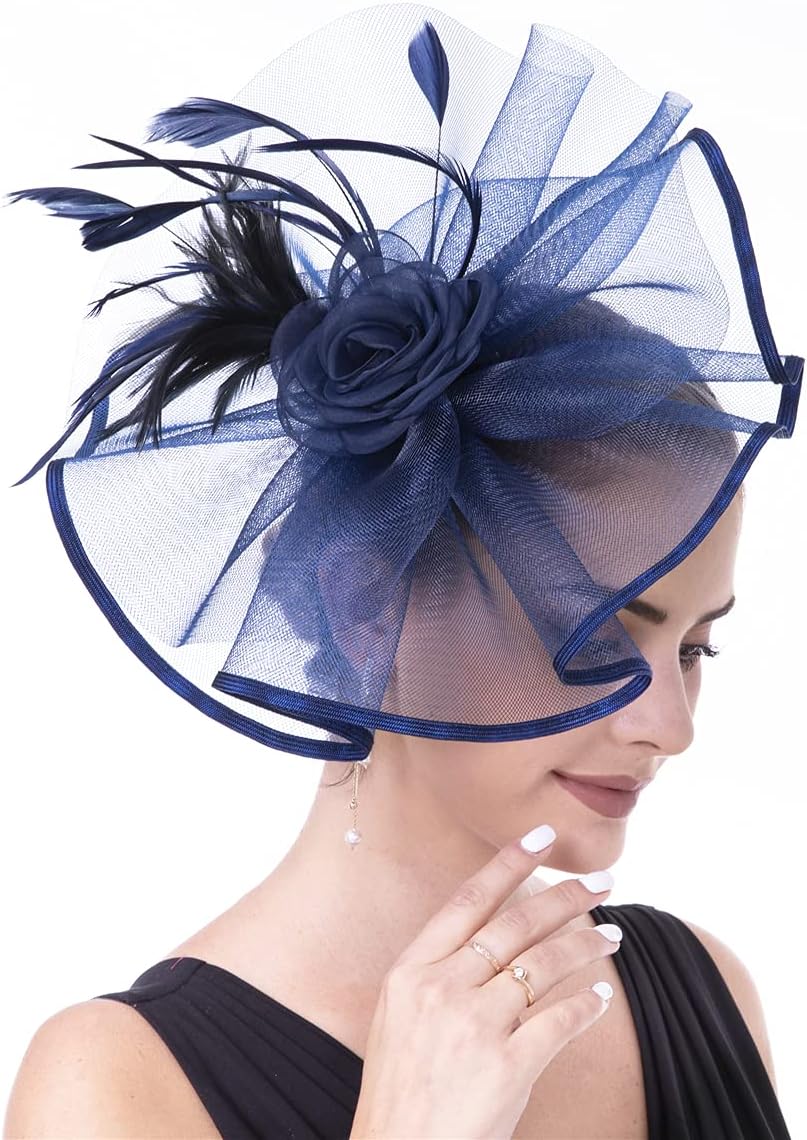 Lucky Leaf Girl Lady Hat Headwear Organza Church Feather Clip Fascinators Hat Wedding Party Cap for Women