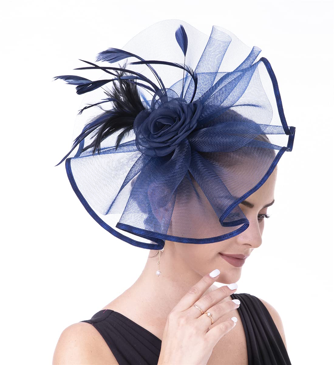 Lucky Leaf Girl Lady Hat Headwear Organza Church Feather Clip Fascinators Hat Wedding Party Cap for Women