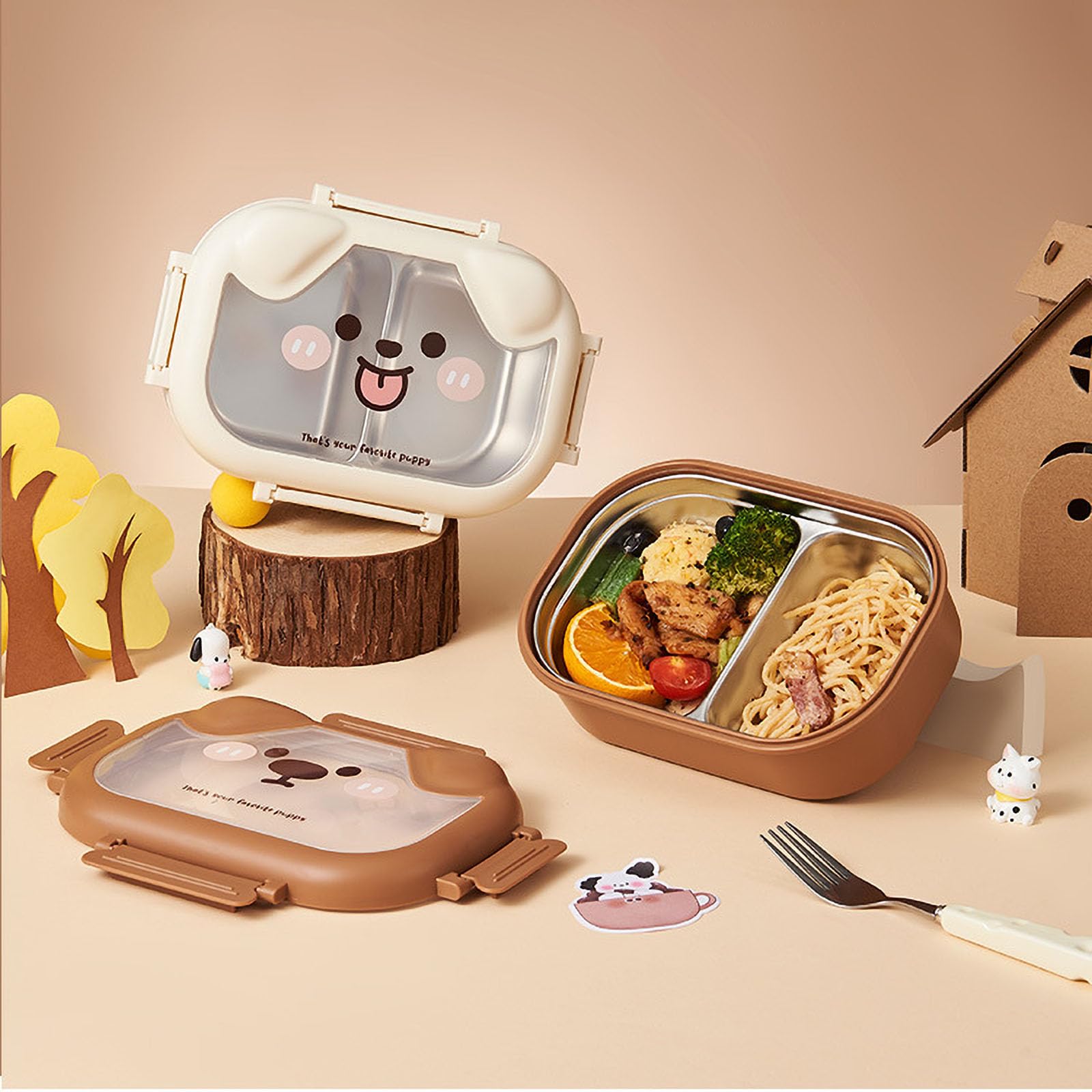 Boite Gouter, Boîte à Déjeuner en Acier Inoxydable, Boite a Gouter Inox, Boîtes à Goûter pour pour l'École, Peut Être Utilisé pour l'École, Le Travail, Les Pique-Niques Et Les Voyages. (white)