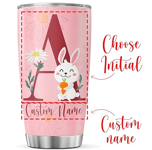 Vista 23 de CUBICER Vaso de café personalizado con inicial de unicornio de acero inoxidable con nombre personalizado, taza de bebida con letras de animales