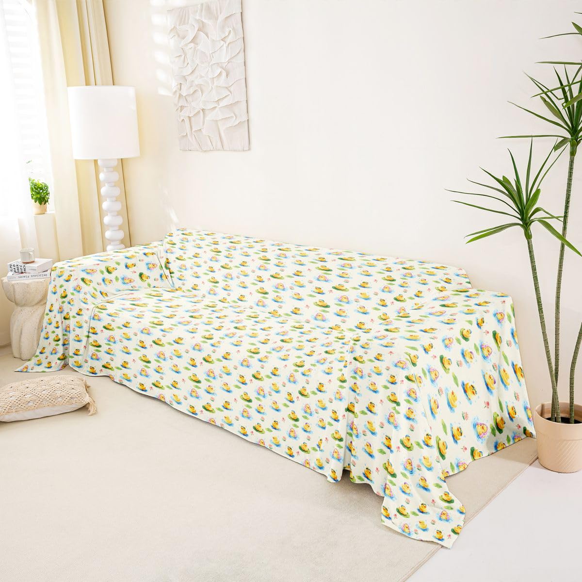 Homewish Housse de Canapé 231 x 340 cm Canard en Caoutchouc Jaune