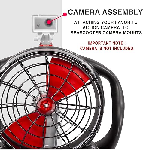 Miniatura 6 de Yamaha Seascooter SeaJet - SeaScooter de buceo submarino, rotor rápido y potente con control de 3 velocidades, compacto y fácil de usar, negrorojo