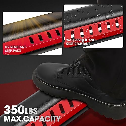 Miniatura 5 de DNA Motoring STEPB-ZTL-8143-RD - Estribo de acero inoxidable ovalado con escalones caídos, compatible con Jeep Wrangler JL Unlimited de 4 puertas