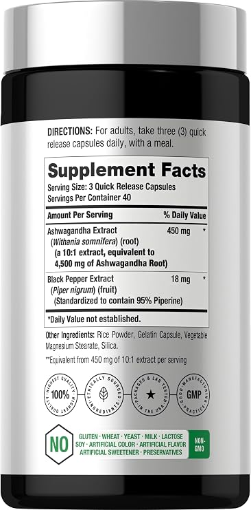 Horbaach Ashwagandha Supplement | Max Strength | 120 Capsules