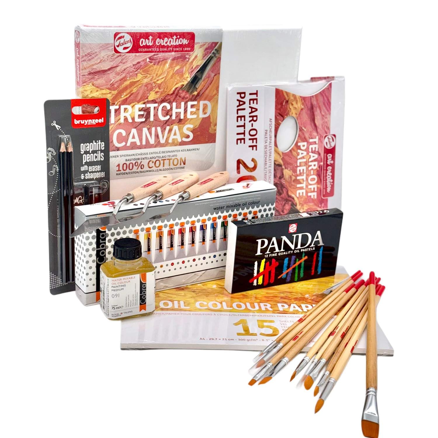 Ölfarben Set für Anfänger Cobra Study wasservermischbar 12 x 20 ml
