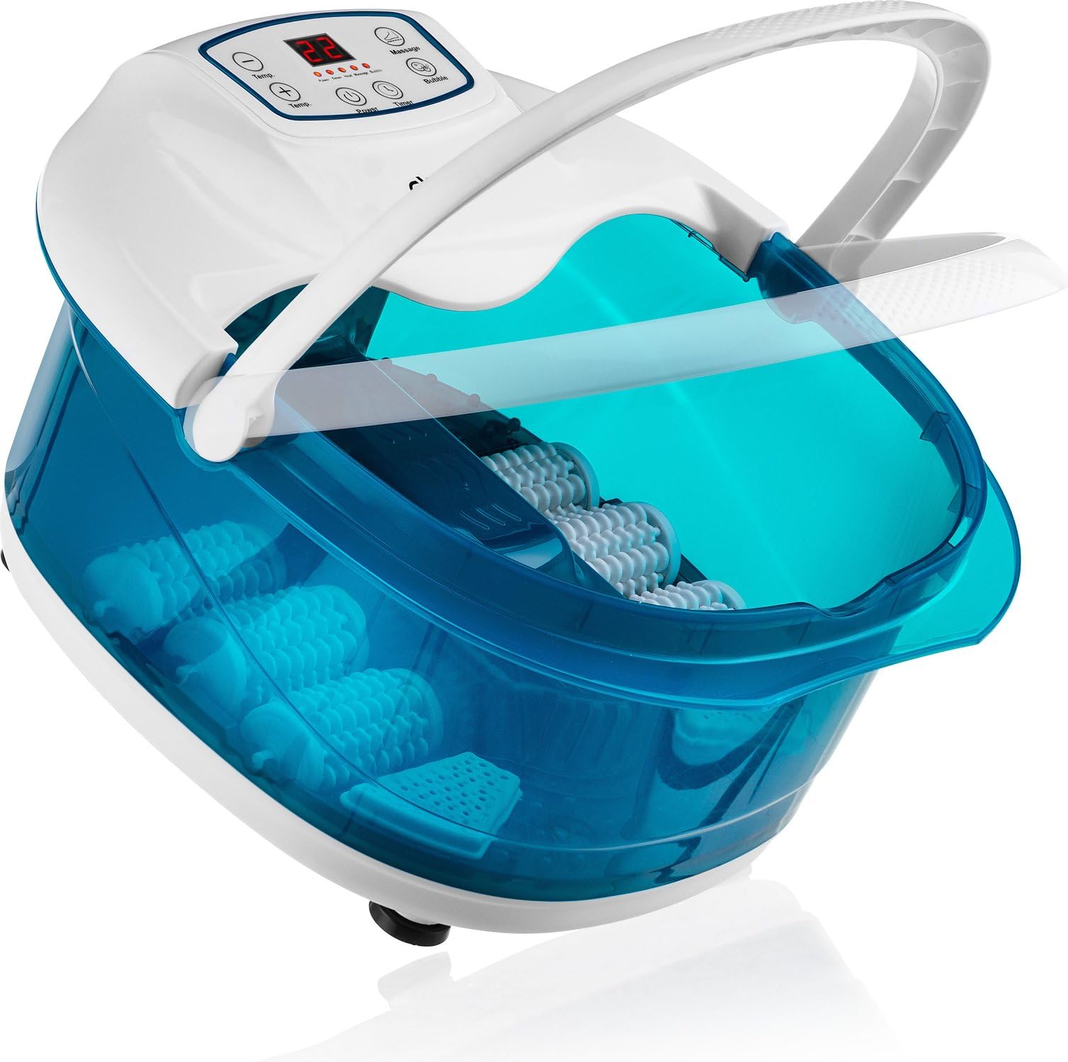 Gymtek Fussbad mit Massagefunktion, Fußbad Massagegerät, Fußbadewanne mit Massage & Wärme, Fußsprudelbad für die Füße - Inkl. Hydro-& Vibrationsmassage