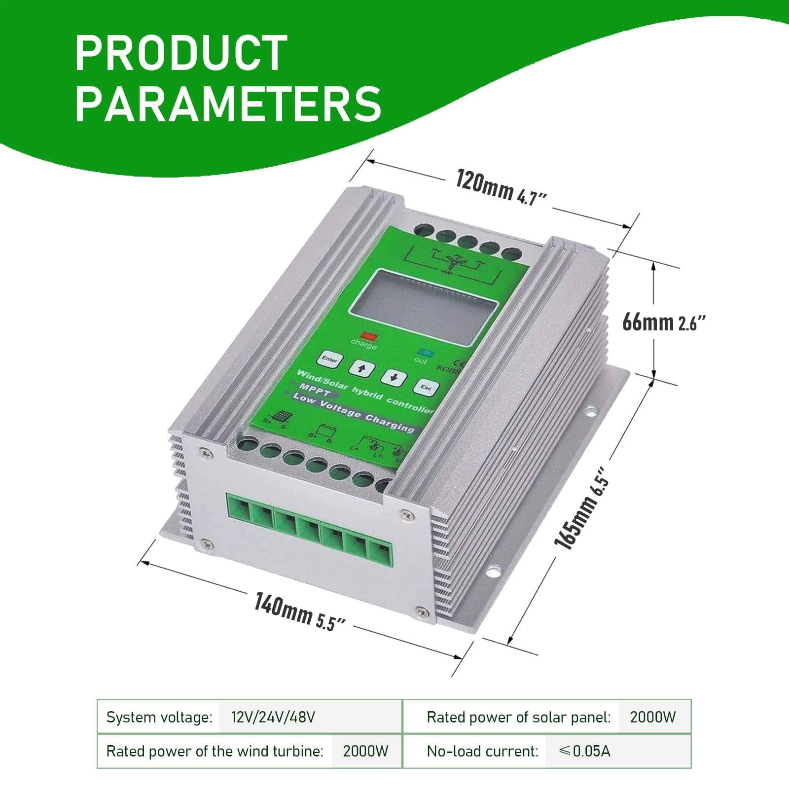 Regolatore di carica ibrido solare eolico da 3000 W-15000 W, sistemas supplementare solare eolico, caricabatterie eolico, regolatore di carica eolico, regolatore di carica di energia LCD 8000W