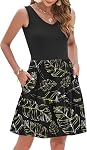 WNEEDU Womens Summer Dress 2026 Sleeveless Dress V-Neck Casual Flowy Tiered Swing Dresses with Pockets