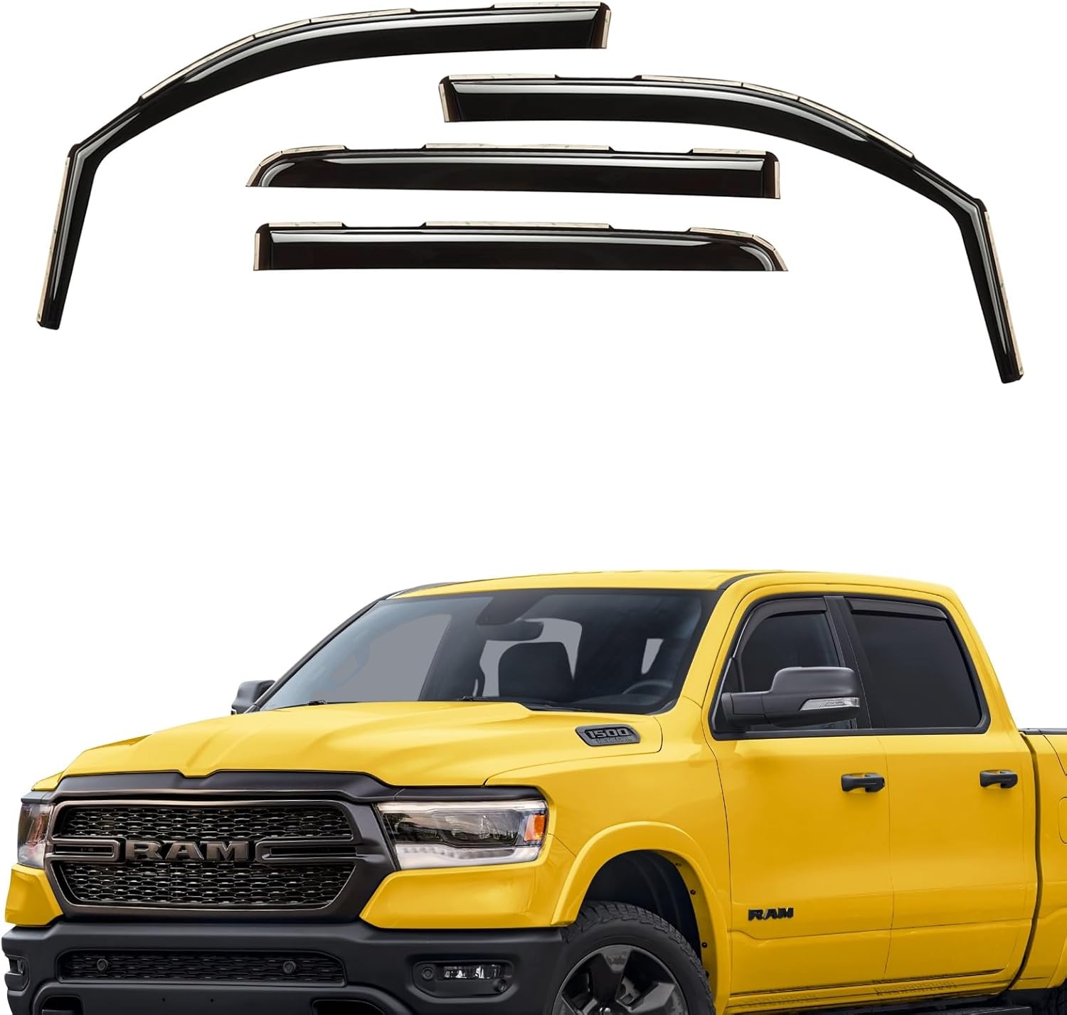 AEROGUYS inChannel Window Deflectors Extra Durable Window Visors Rain Guards Fit for Dodge Ram