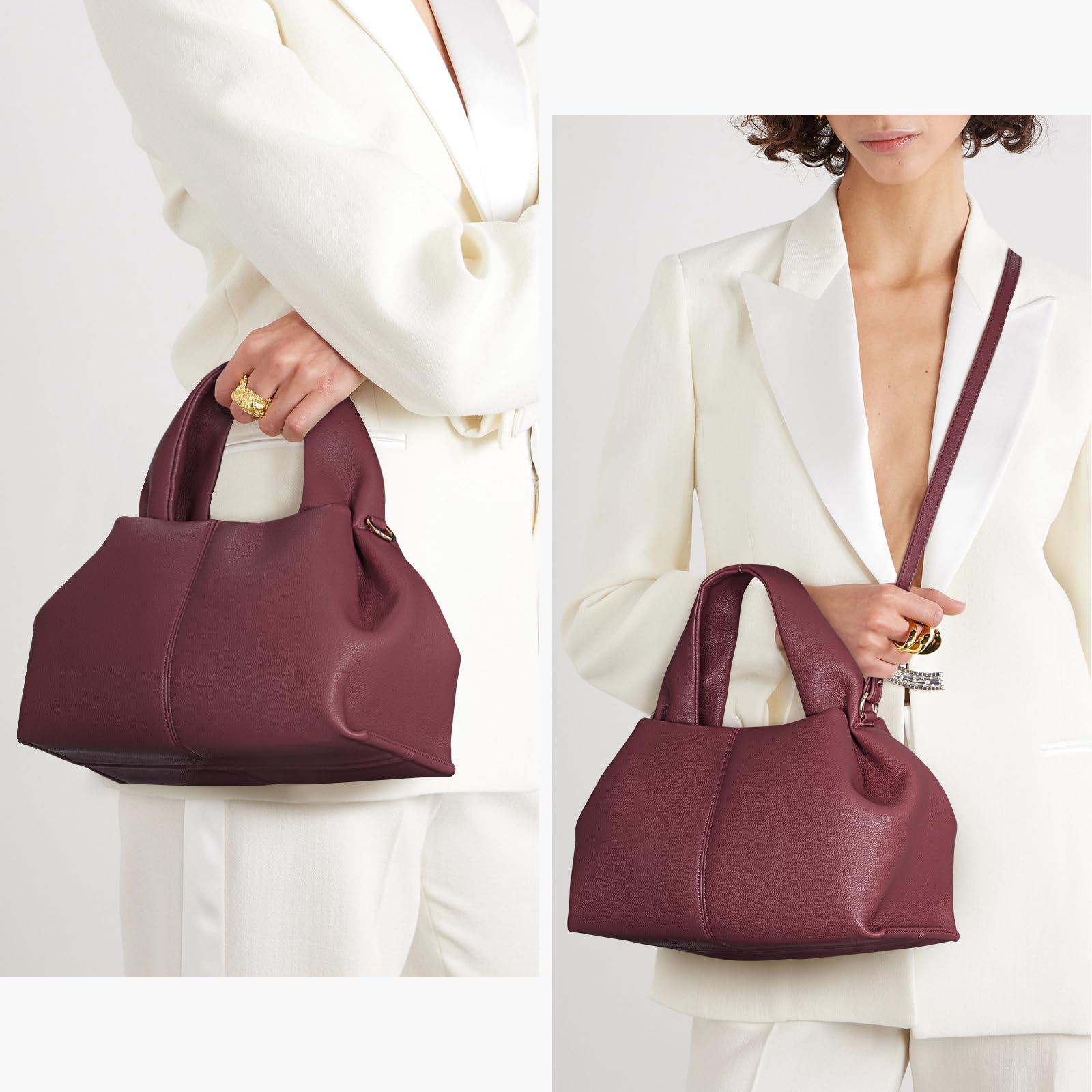 ACUYE Bolso tote de cuero sintético para mujer, bolso cruzado y de hombro estilo Y2K con correa ajustable, bolso hobo de otoño