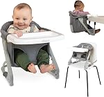 Infantino Ultimate Travel Booster, High Chair & Seat, Gray | Versatile & travel-friendly, Folds for on-the-go families, Doubles as high chair or booster